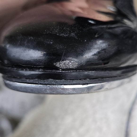 Capezio Tele Tone Tap Dance Shoes Women Size 8 W Black Patent Vegan Leather - Picture 9 of 9